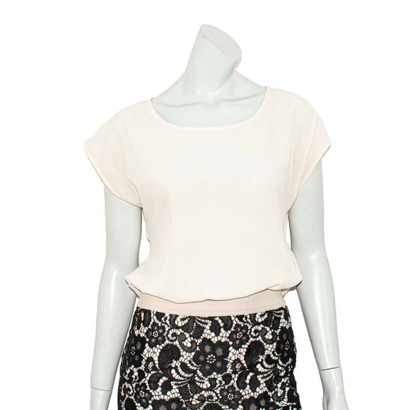 MIU MIU Women's Lace Skirt n blouse Dress Chiffon nude top Size Large - Picture 5 of 9